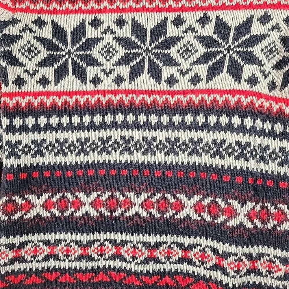 Abercrombie & Fitch Crewneck Dress Sweater Men's Size M Patterned Red White Blue